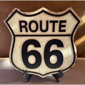 Route 66 10”x10” Sign Wall Decor - REPLICA OPEN ROAD HOBBY LOBBY Metal Tin